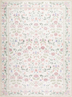 Livabliss Thistle Machine Woven Polyester Area Rug Low Pile Modern Style for Entryways White, Medium G 6'7" x 9' THT2300-679