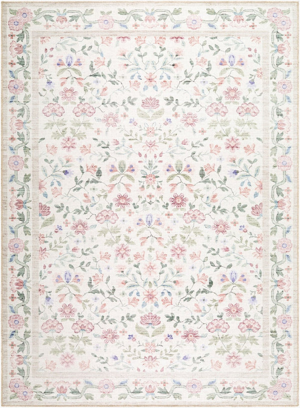 Livabliss Thistle Machine Woven Polyester Area Rug Low Pile Modern Style for Entryways White, Medium G 6'7" x 9' THT2300-679
