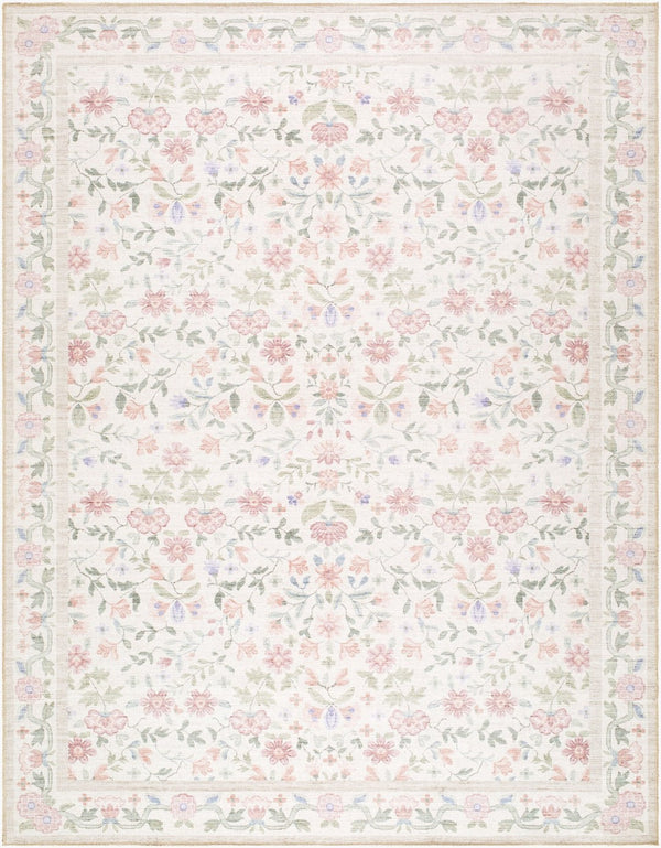 Livabliss Thistle Machine Woven Polyester Area Rug Low Pile Modern Style for Entryways White, Medium G 7'10" x 10'2" THT2300-710102