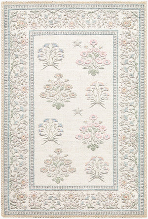 Livabliss Thistle Minimalist Polyester Area Rug Low Pile Machine Woven for Entryways and Bathrooms White, Medium G 2' x 2'11" THT2301-23