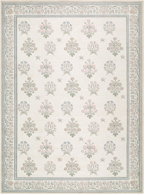 Livabliss Thistle Minimalist Polyester Area Rug Low Pile Machine Woven for Entryways and Bathrooms White, Medium G 6'7" x 9' THT2301-679