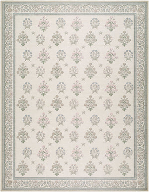 Livabliss Thistle Minimalist Polyester Area Rug Low Pile Machine Woven for Entryways and Bathrooms White, Medium G 7'10" x 10'2" THT2301-710102