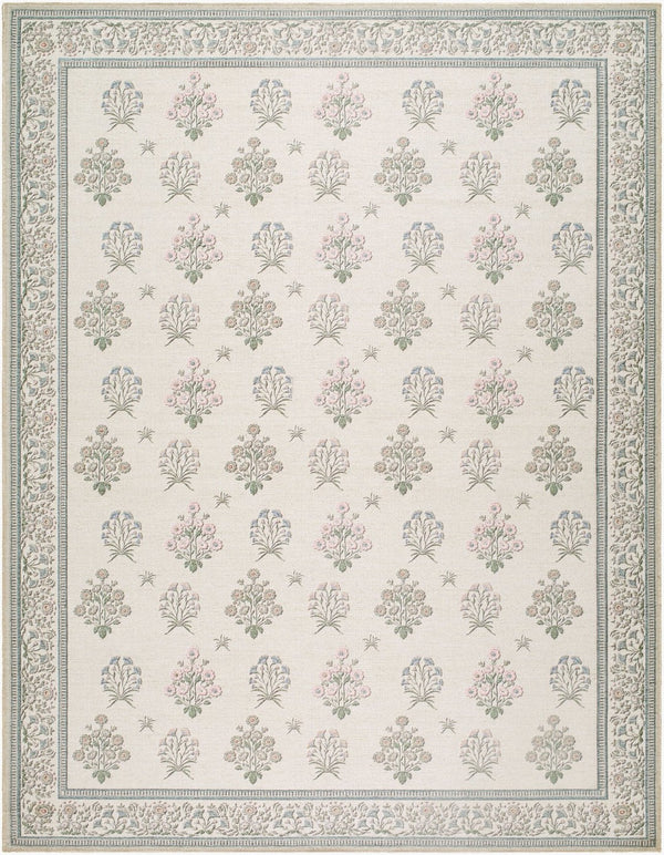 Livabliss Thistle Minimalist Polyester Area Rug Low Pile Machine Woven for Entryways and Bathrooms White, Medium G 7'10" x 10'2" THT2301-710102