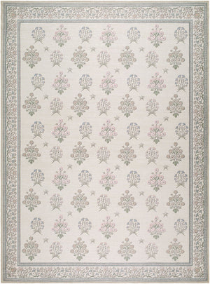Livabliss Thistle Minimalist Polyester Area Rug Low Pile Machine Woven for Entryways and Bathrooms White, Medium G 8'10" x 12' THT2301-81012