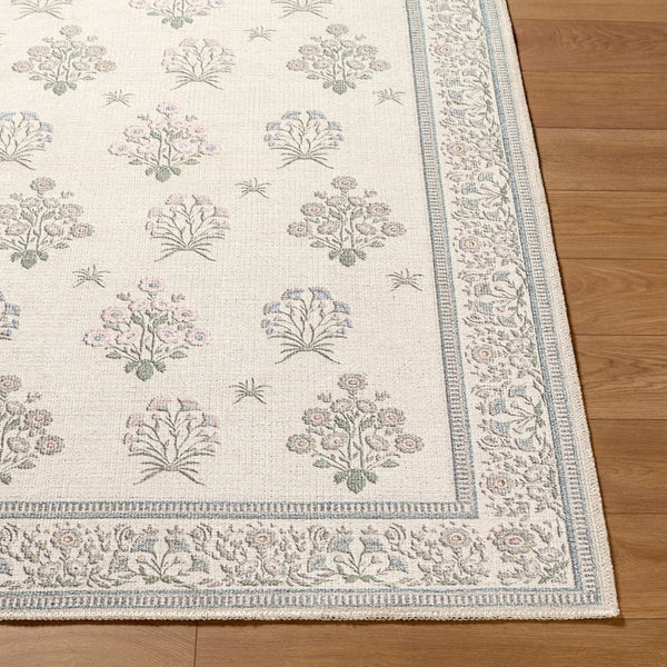 Livabliss Thistle Minimalist Polyester Area Rug Low Pile Machine Woven for Entryways and Bathrooms White, Medium G 8'10" x 12' THT2301-81012