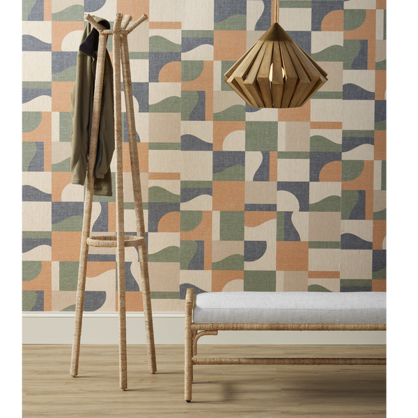 Plunge Pendant Light - Mid-Century Modern Wooden Shade with Brass Finish, Adjustable Height Design