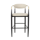 Christopher Knight Home® - Noble House - Elmore Modern Fabric Upholstered Iron 30 Inch Barstools (Set of 2)