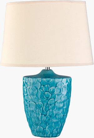 Surya Thistlewood 20" Elegant Accent Table Lamp - Stunning Ceramic Body With Cotton Shade For Home Decor Body, Sky Blue,Harp, Metallic ,Nickel Ceramic,Cotton,Polyester Thw760-tbl