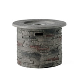 Christopher Knight Home® - Noble House - Hoonah 32" Stone Circular MGO Fire Pit With Grey Top - 40,000 BTU