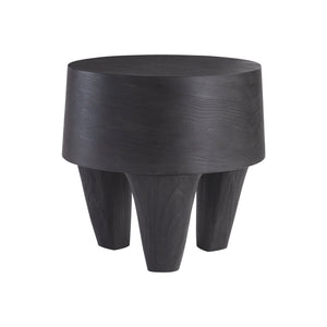 Bernhardt Bernhardt Katana Side Table Blackened Pine Finish — Sculptural Round Top, Angled Legs, Durable Grain 426125