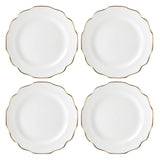 Contempo Luxe Porcelain Dinner Plates with Microwave-Safe Gold Trim, Set of 4