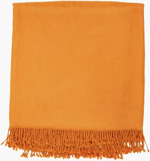 Surya Tian Tian Throw Blanket - Luxurious 50"W X 67"L Bamboo-cotton Blend For Cozy Elegance & Style Orange Bamboo,Cotton,Bamboo,Cotton Tia1001-5067