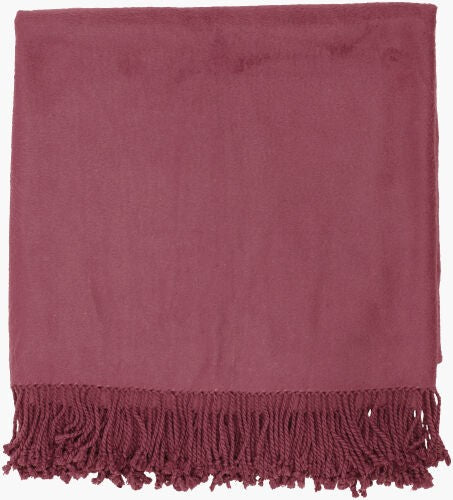 Surya Tian Tian Throw Blanket - Luxurious 50"W X 67"L Bamboo-cotton Blend For Cozy Elegance & Style Mauve Bamboo,Cotton,Bamboo,Cotton Tia1003-5067