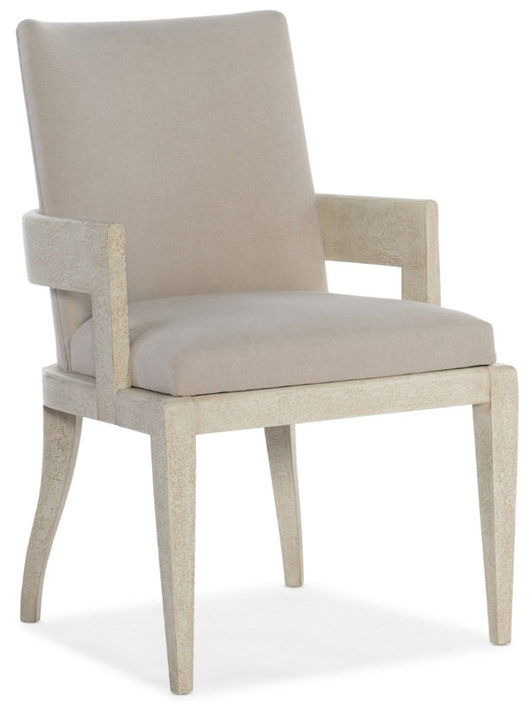Hooker Furniture Cascade Upholstered Arm Chair With Crackle Gesso Finish, Stain-Resistant Fabric, Durable Comfort 6120-75400-80