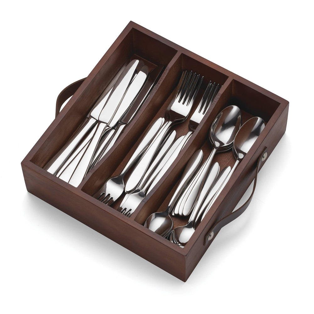 Lenox Oneida Mooncrest 30 Piece Flatware Set with Caddy Metallic, STAINLESS METAL 894551