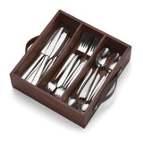 Oneida Mooncrest 30-Piece Stainless Steel Flatware Set with Wooden Caddy