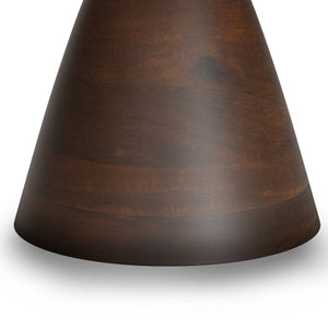 English Elm Winnie Modern 30" Solid Acacia Round Pedestal Coffee Table in Walnut Brown — Handcrafted, Durable Finish B136P159657