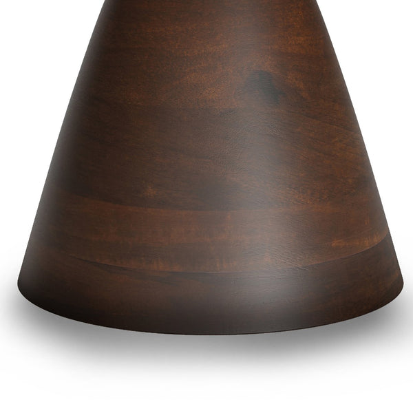 English Elm Winnie Modern 30" Solid Acacia Round Pedestal Coffee Table in Walnut Brown — Handcrafted, Durable Finish B136P159657