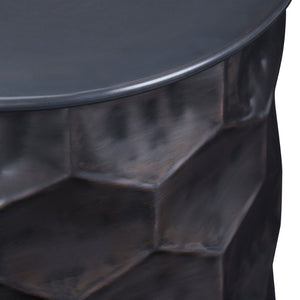 English Elm Whitney - Handcrafted Antique Bronze Metal Storage Side Table With Removable Top For Stylish Clutter Control B136P158977-GIGA