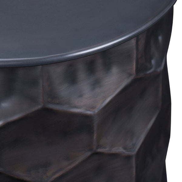 English Elm Whitney - Handcrafted Antique Bronze Metal Storage Side Table With Removable Top For Stylish Clutter Control B136P158977-GIGA