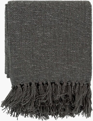 Surya Tilda Modern Acrylic Throw Blanket 51"W X 59"L - Cozy, Textured, Stylish Design For Your Home Charcoal Acrylic,Lurex Tid014-5060
