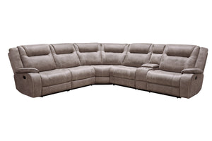 Parker House Parker Living Blake - Desert Taupe 6 Piece Modular Reclining Sectional and Entertainment Console Desert Taupe 100% Polyester (W) MBLA-PACKA-DTAU