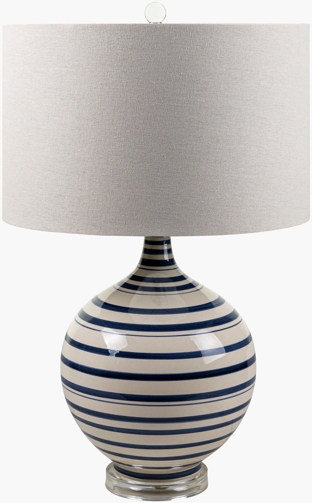 Surya Tideline 26" Elegant Accent Table Lamp - Timeless Design For Traditional Home Decor & Lighting Body, Navy Ceramic,Acrylic,Linen,Polyester,Acrylic Til-101