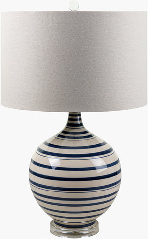 Surya Tideline 26" Elegant Accent Table Lamp - Timeless Design For Traditional Home Decor & Lighting Body, Navy Ceramic,Acrylic,Linen,Polyester,Acrylic Til-101