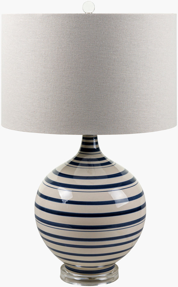 Surya Tideline 26" Elegant Accent Table Lamp - Timeless Design For Traditional Home Decor & Lighting Body, Navy Ceramic,Acrylic,Linen,Polyester,Acrylic Til-101