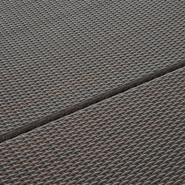 English Elm Christopher Knight Home® - FIONA Outdoor 64" Square Wicker Dining Table – Durable Iron Frame Patio Table for Large Gatherings Brown Multi 66.75 L x 35.25 W x 7.25 H 62333.00MBRN