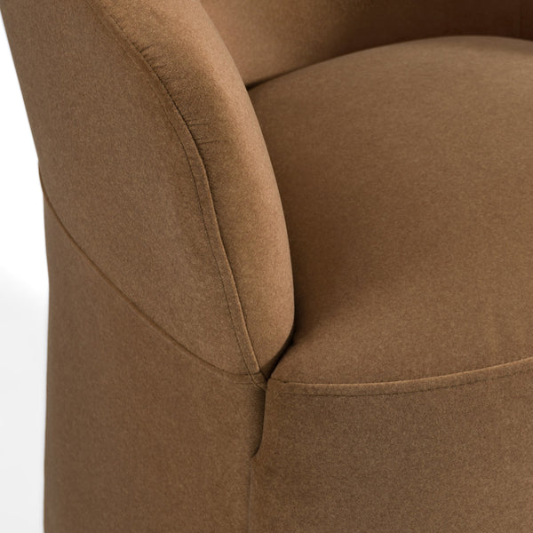 Vig Furniture Modrest Timothy - Elegant Brown Fabric Dining Chair With Rolling Casters For Stylish Comfort Brown  Vgkk-kf.Y2151-brn