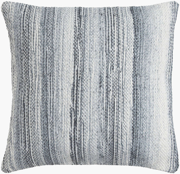 Surya Terrain Eco-friendly 18" Rustic Accent Pillow - Perfect For Outdoor Comfort & Farmhouse Style Decor Light Gray Recycled Pet Yarn,Polyester Tin001-2020p
