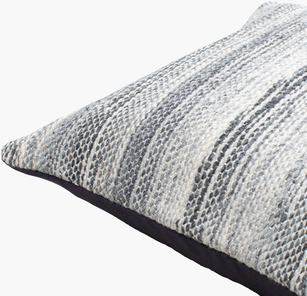 Surya Terrain Eco-friendly 18" Rustic Accent Pillow - Perfect For Outdoor Comfort & Farmhouse Style Decor Light Gray Recycled Pet Yarn,Polyester Tin001-2020p