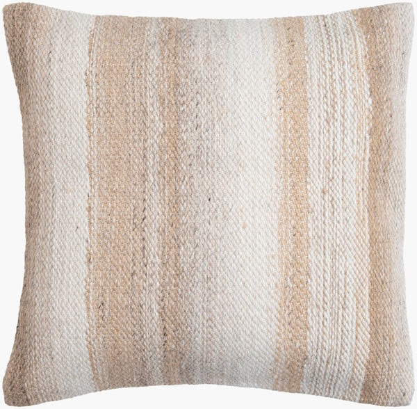 Surya Terrain Eco-friendly 18" Rustic Accent Pillow - Perfect For Outdoor Comfort & Farmhouse Style Decor Cream Recycled Pet Yarn,Polyester Tin002-2222p
