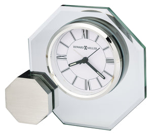 Hekman Furniture 645831 Elegant Aluminum Octagon Tabletop Clock With Beveled Glass And Modern Roman Numerals  Legend Tabletop Clock 645831