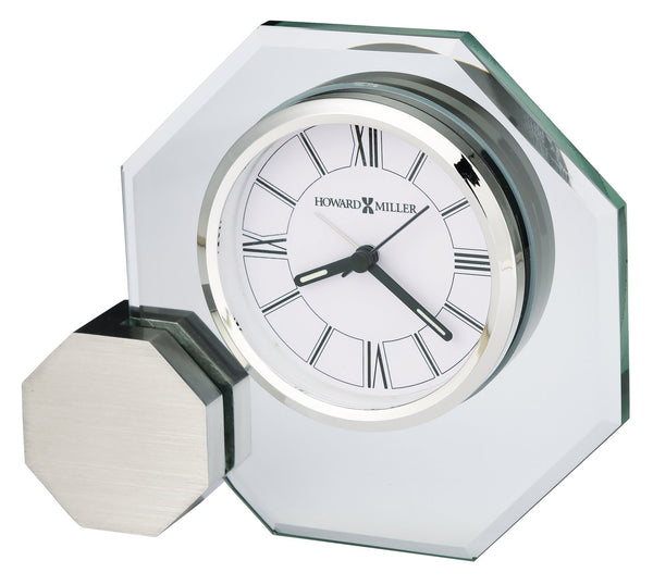 Hekman Furniture 645831 Elegant Aluminum Octagon Tabletop Clock With Beveled Glass And Modern Roman Numerals  Legend Tabletop Clock 645831
