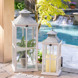 Park Hill Coastal Whitewash Lantern ELW20535