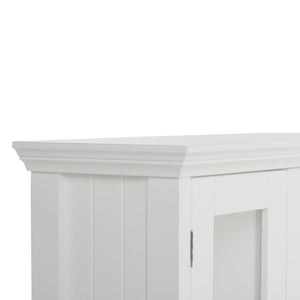 English Elm Acadian Double Door Wall Cabinet – Contemporary Pure White Storage With Adjustable Shelves & Style B136P158498