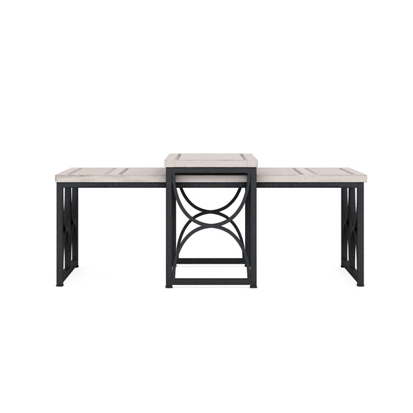 A.R.T. Furniture Alcove Metal Cocktail Table - Casual Traditional Design With Burnished Brass, Perfect For Any Decor White Acacia Solids,Maple Veneers,Iron 321360-1241