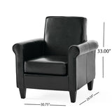 Christopher Knight Home® - Noble House - Freemont Bonded Leather Black Club Chair