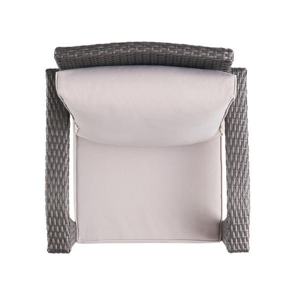 English Elm Christopher Knight Home® - HONOLULU Woven Rattan Club Chair Set — Durable PE Rattan & Iron Frame, Waterproof Fabric, Cozy Seating Grey+Silver 52918.00GRYMP2