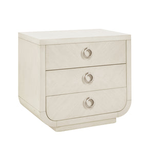 Brighton 3-Drawer Nightstand with USB Port White, North Star Finish P378140 Pulaski Furniture