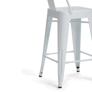 English Elm Rayne - Set Of 2 Stylish White Metal Counter Height Stools For Modern Kitchens & Bars B136P159485-GIGA