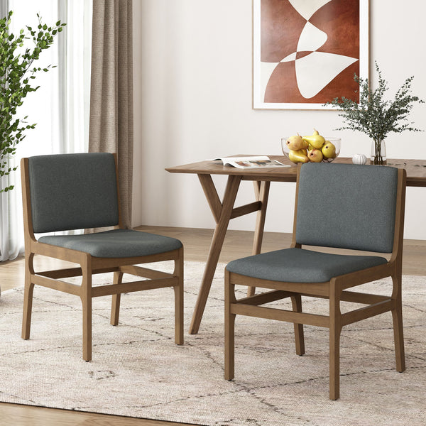 English Elm Christopher Knight Home® - DINING Chair Upholstered Rubberwood Frame Modern Contemporary Design Comfortable Seating Set Dark Gray 73421.00DGRY