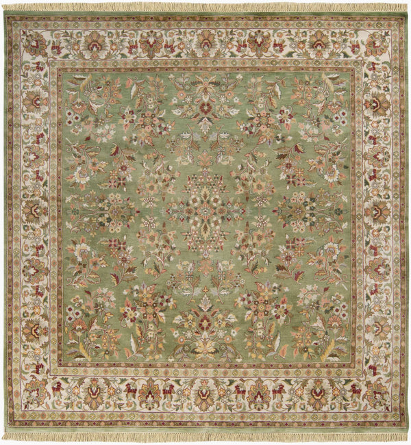 Surya Taj Mahal Tj-101 Luxurious 8' X 8' Handcrafted Wool Rug - Timeless Elegance For Your Home Decor Olive Nz Wool Tj101-8sq