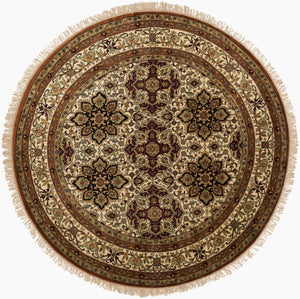 Surya Taj Mahal Tj-101 Luxurious 8' X 8' Handcrafted Wool Rug - Timeless Elegance For Your Home Decor Light Brown Nz Wool Tj11-8rd