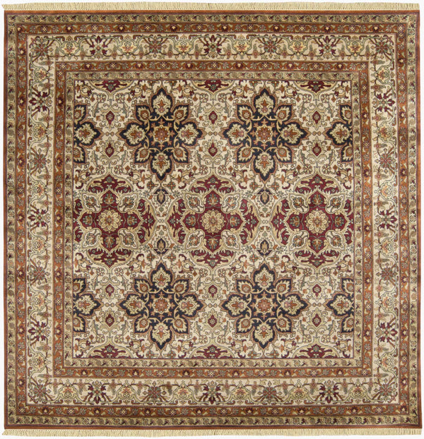 Surya Taj Mahal Tj-101 Luxurious 8' X 8' Handcrafted Wool Rug - Timeless Elegance For Your Home Decor Light Brown Nz Wool Tj11-8sq