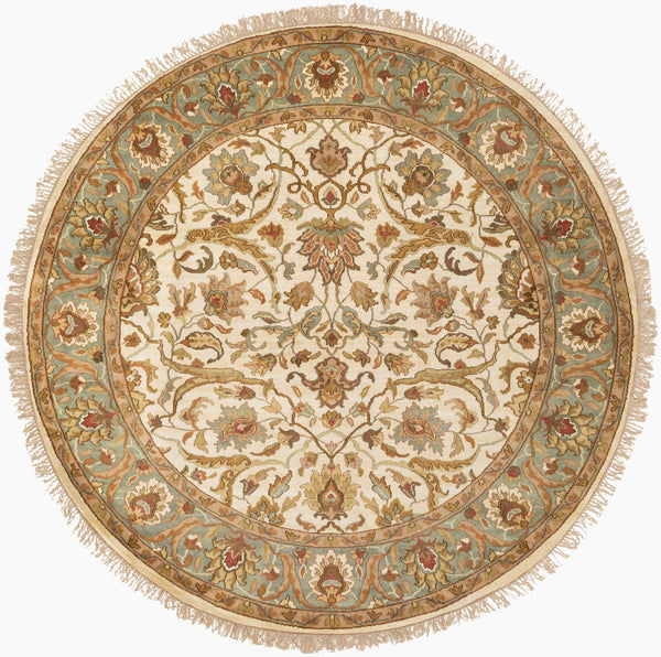 Surya Taj Mahal Tj-101 Luxurious 8' X 8' Handcrafted Wool Rug - Timeless Elegance For Your Home Decor Light Beige Nz Wool Tj1123-8rd