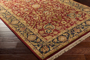 Surya Taj Mahal Tj-101 Luxurious 8' X 8' Handcrafted Wool Rug - Timeless Elegance For Your Home Decor Burgandy Nz Wool Tj1143-8rd