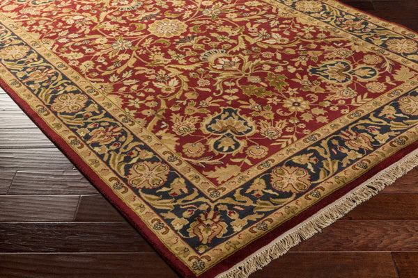 Surya Taj Mahal Tj-101 Luxurious 8' X 8' Handcrafted Wool Rug - Timeless Elegance For Your Home Decor Burgandy Nz Wool Tj1143-8rd